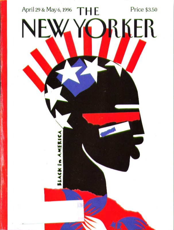 New Yorker cover MR Black in America red-white-&-blue 4/29 5/6 1996