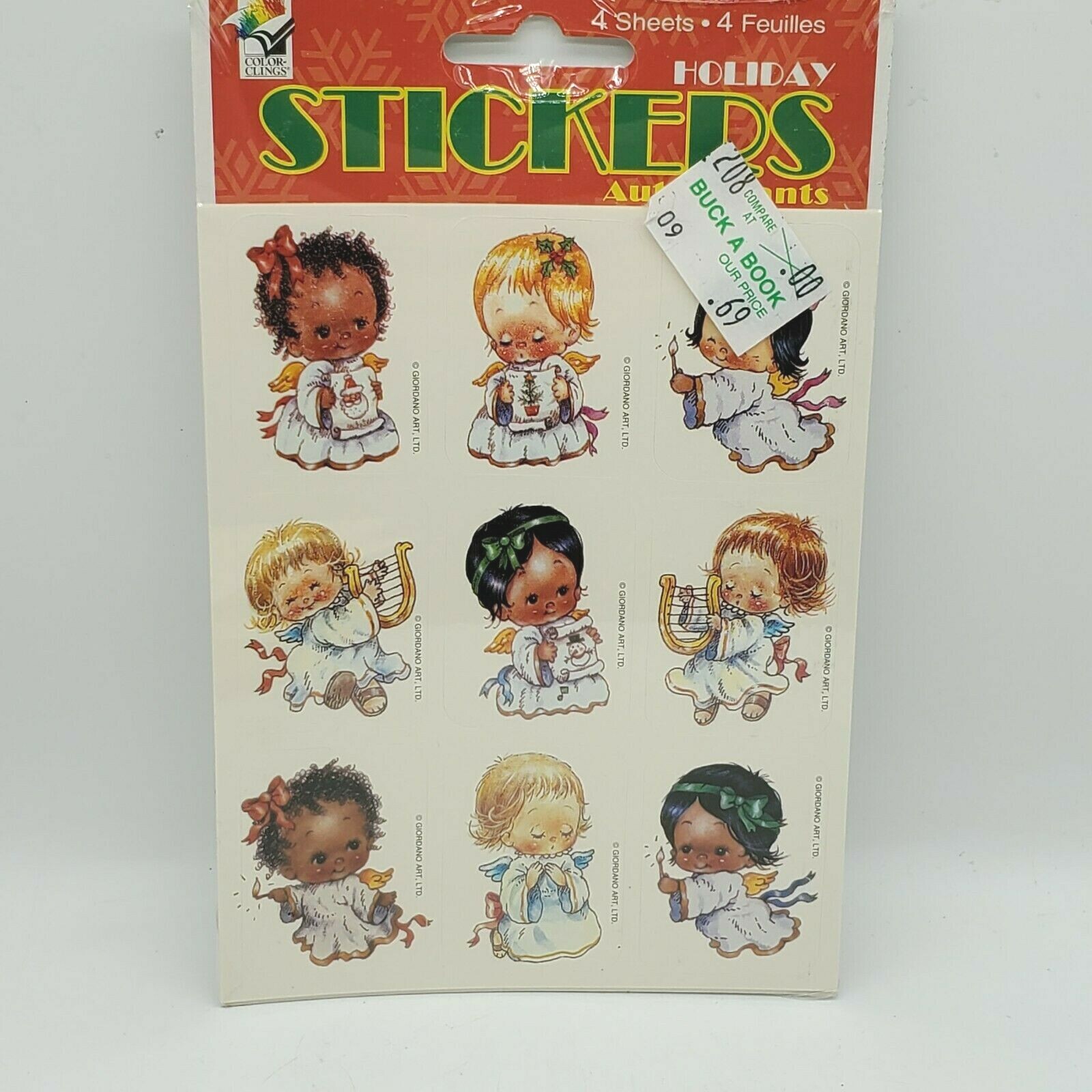 Paper Magic Group Vintage Stickers Giordano Art Angel Babies Christmas NIP New