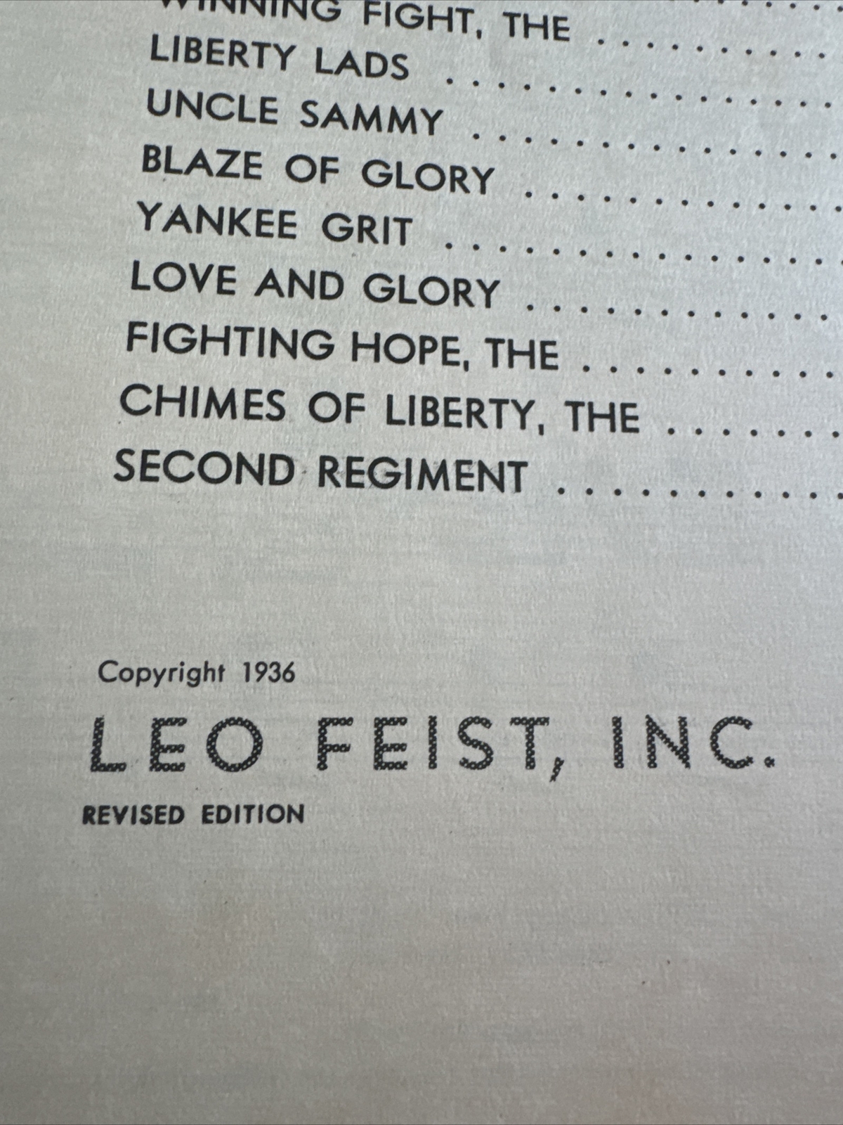 Feist Collection Of World Famous Marches For Piano Solo By Leo Feist 1936