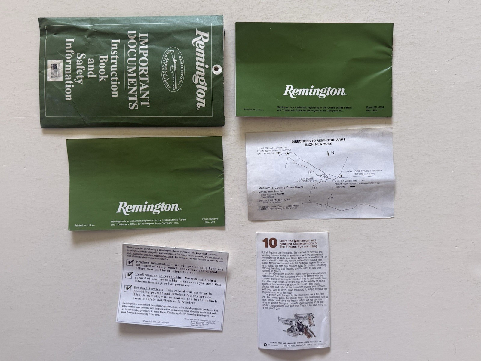 REMINGTON Model 7 Instruction Book 6mm Rem