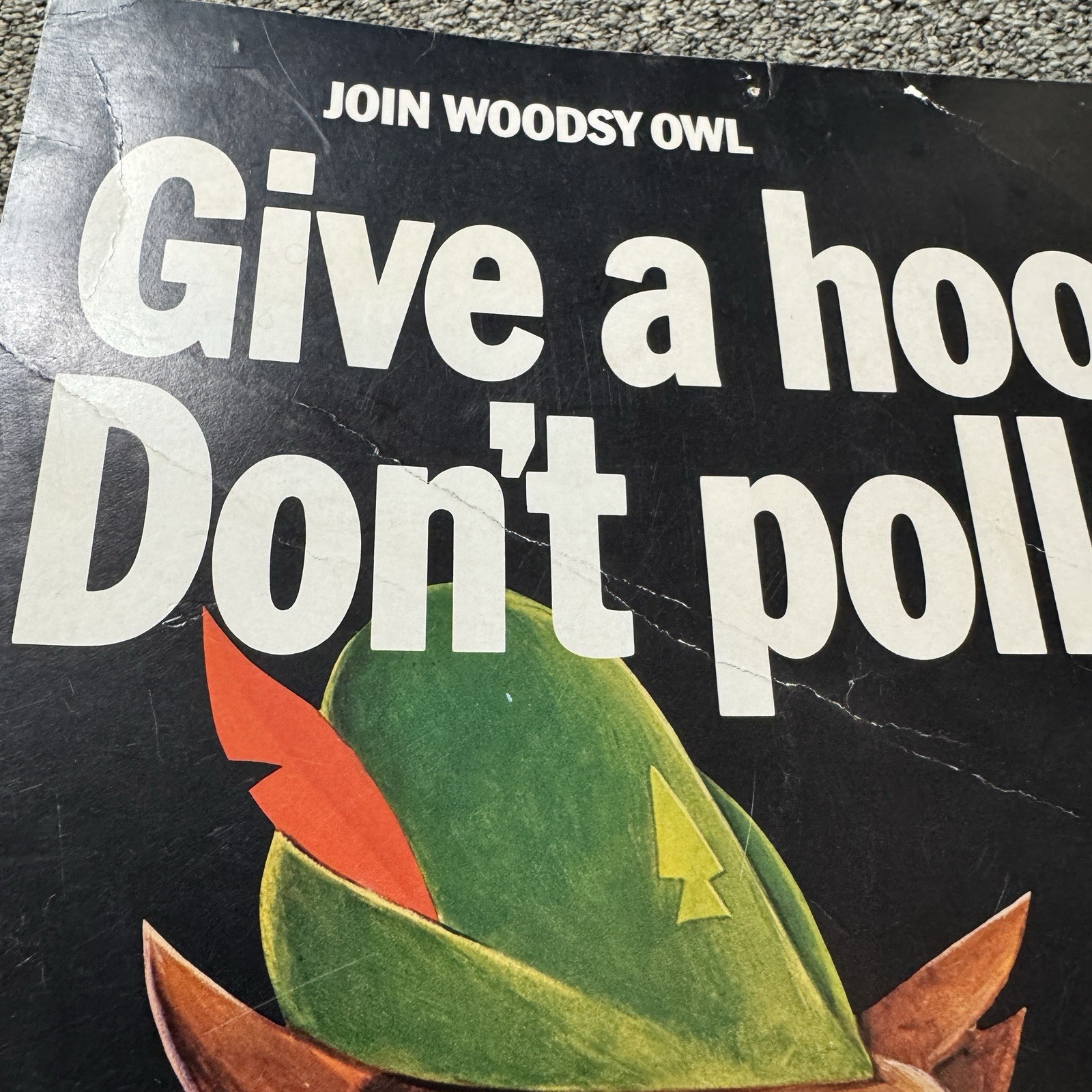 Vintage 1974 Woodsy the Owl “Give a Hoot! Don’t Pollute” Poster | 13×18.5 Inches