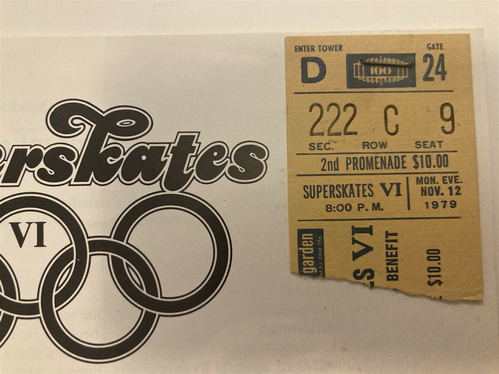 1979 Olympic Superskates Ice Skating Madison Square Garden NY Program Ticket Vtg