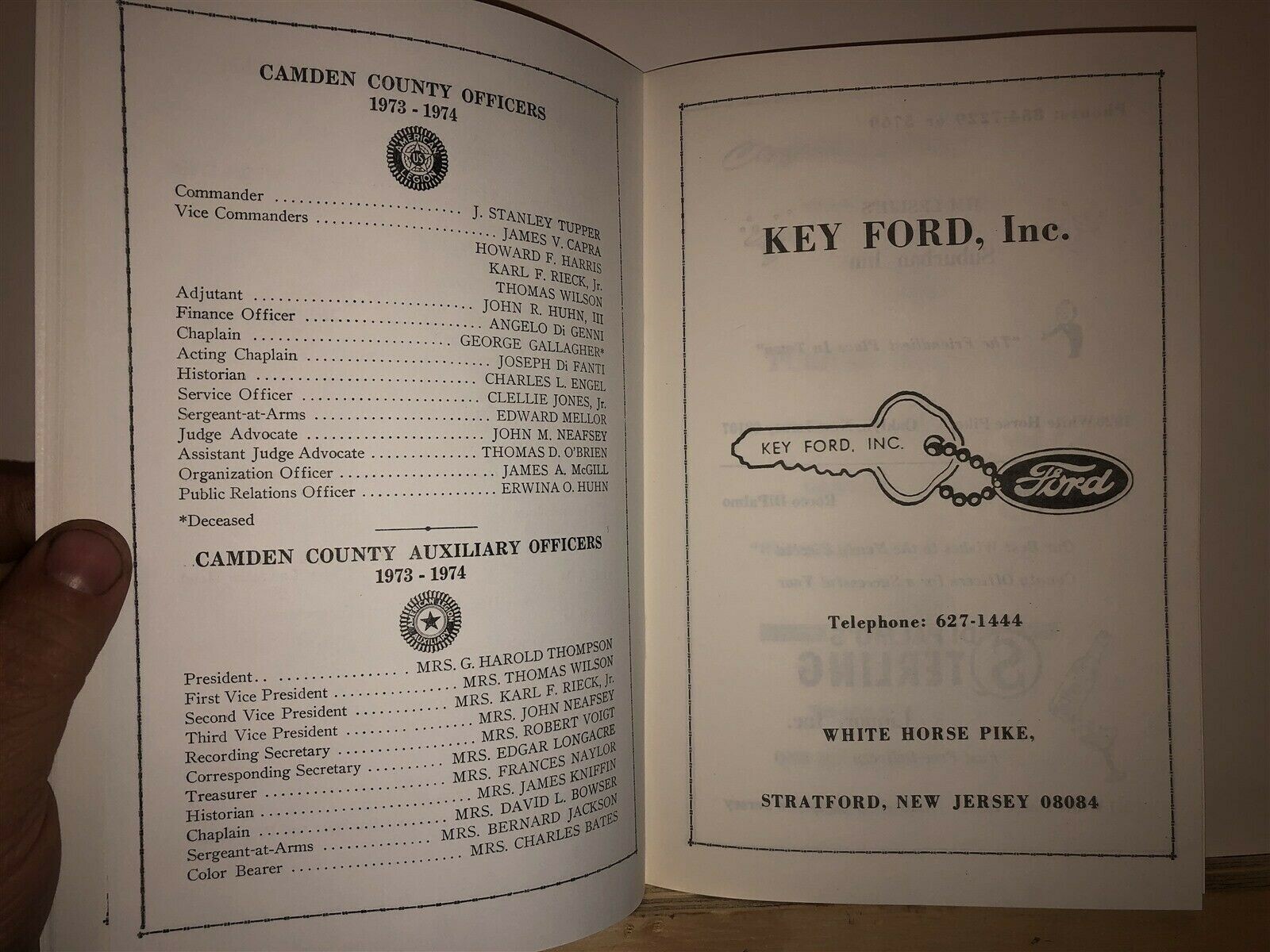 1974 Camden County 55th Anniversary Program American Legion New Jersey NJ Vtg