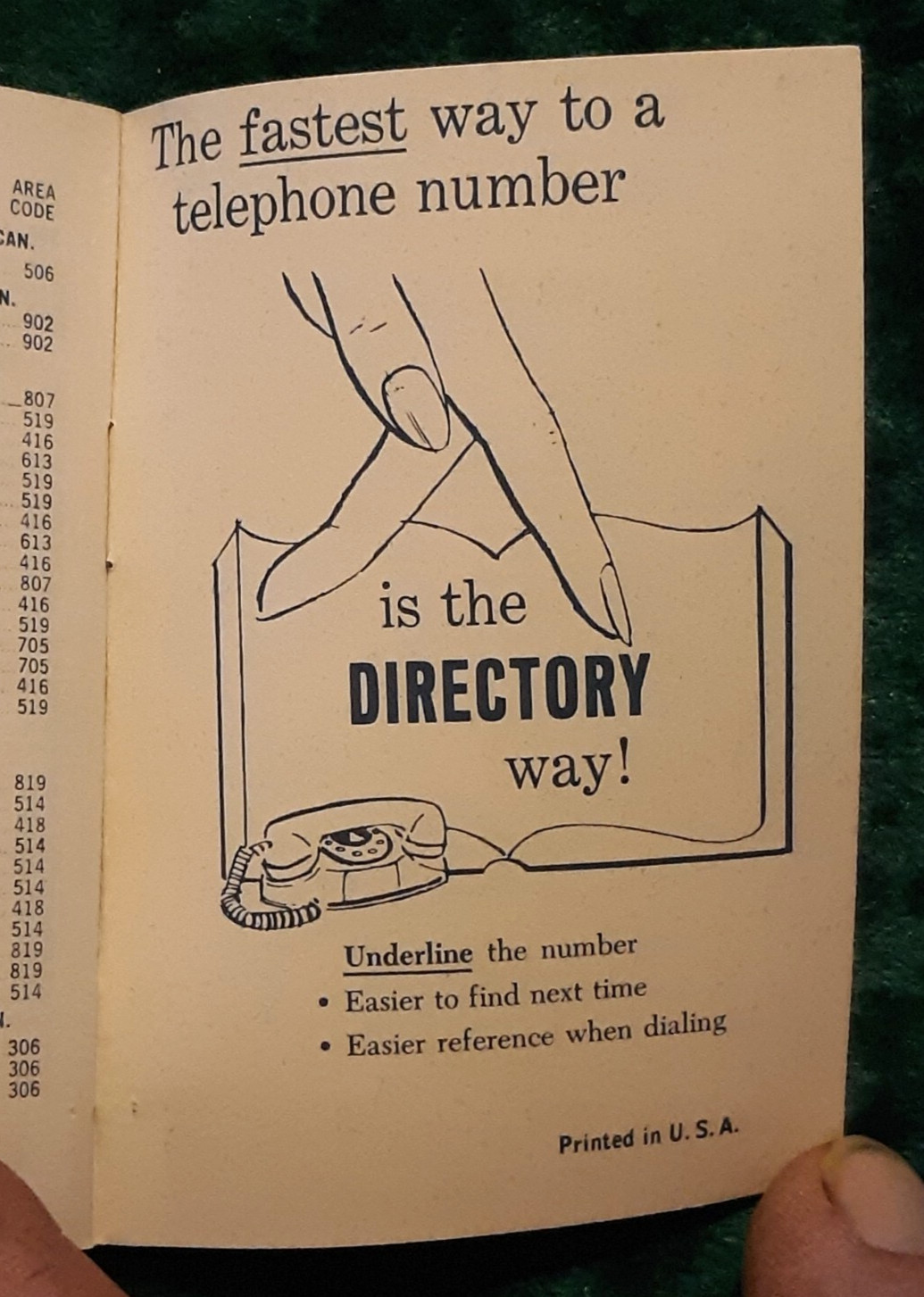 Vintage Blue Book of Telephone Numbers – Southwestern Bell Telephone- 1950’s-60s