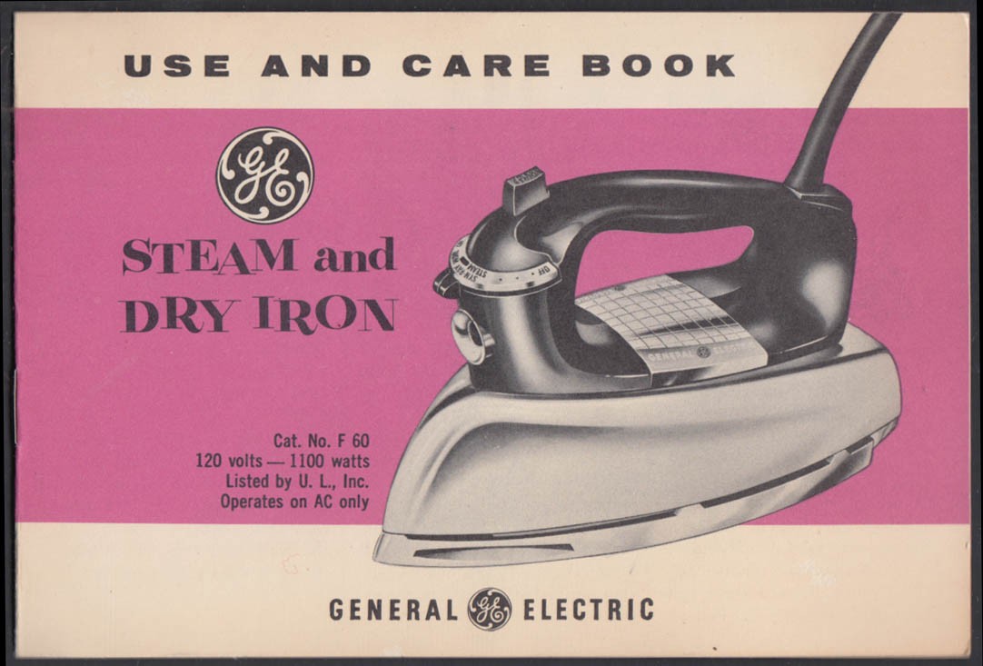 General Electric Steam & Dry Iron instruciton booklet c 1950s