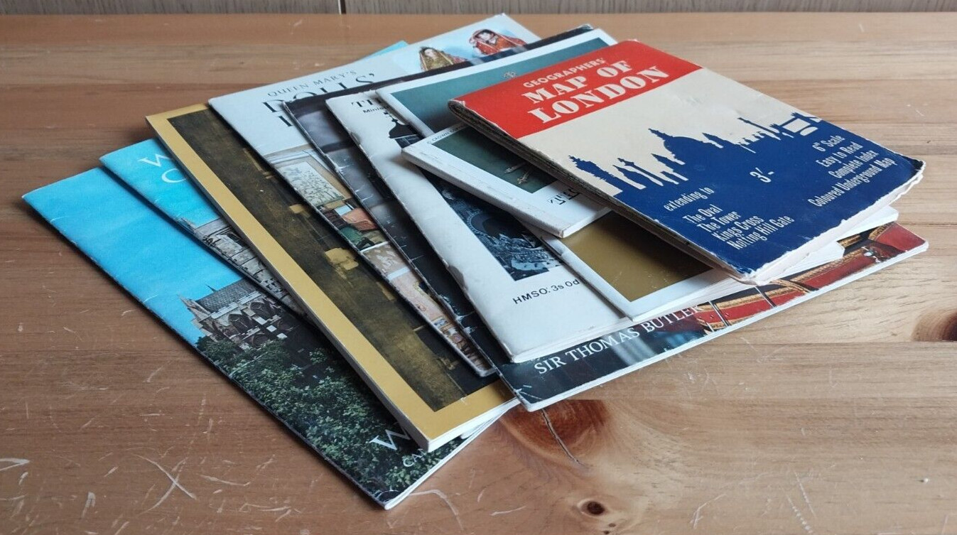 Nine 1960s London UK Souvenir Programs – Westminster, Windsor, Crown Jewels, etc