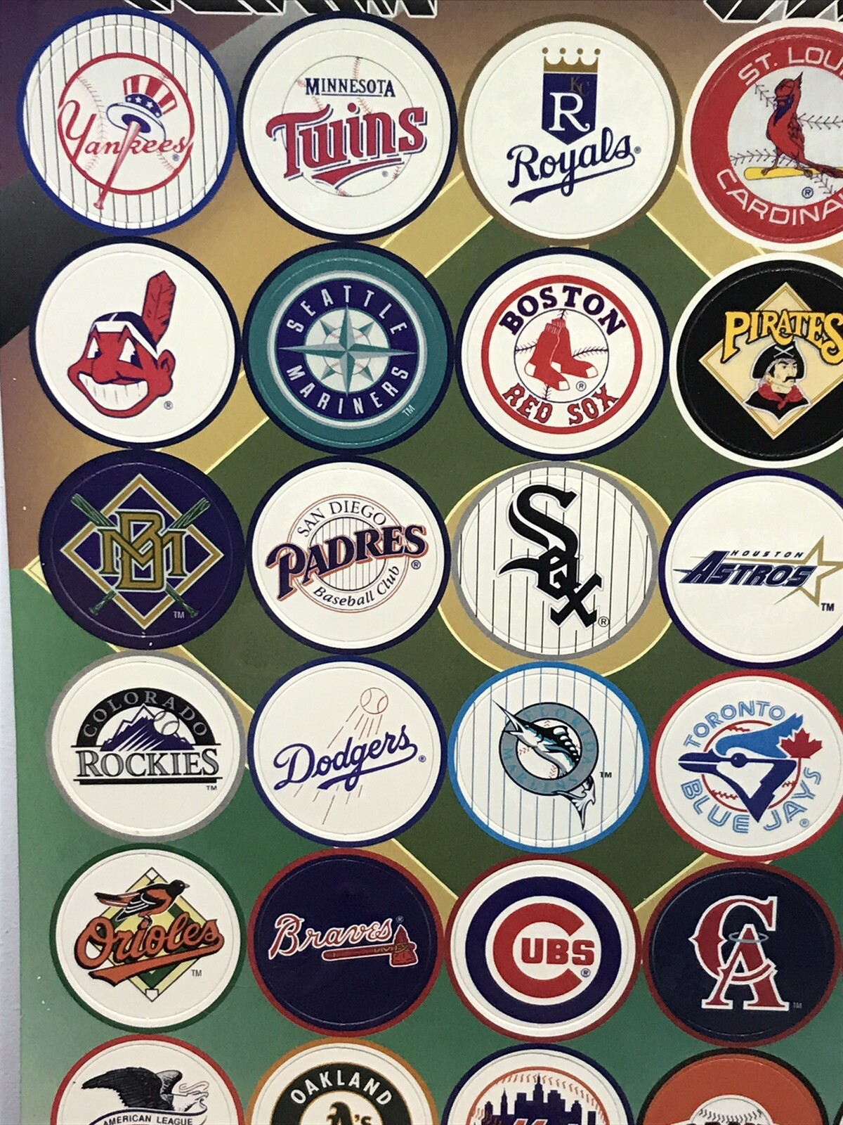 1995 Major League Baseball 28 TEAM CAPS Sheet Collection Ltd Ed Sealed + AL/NL