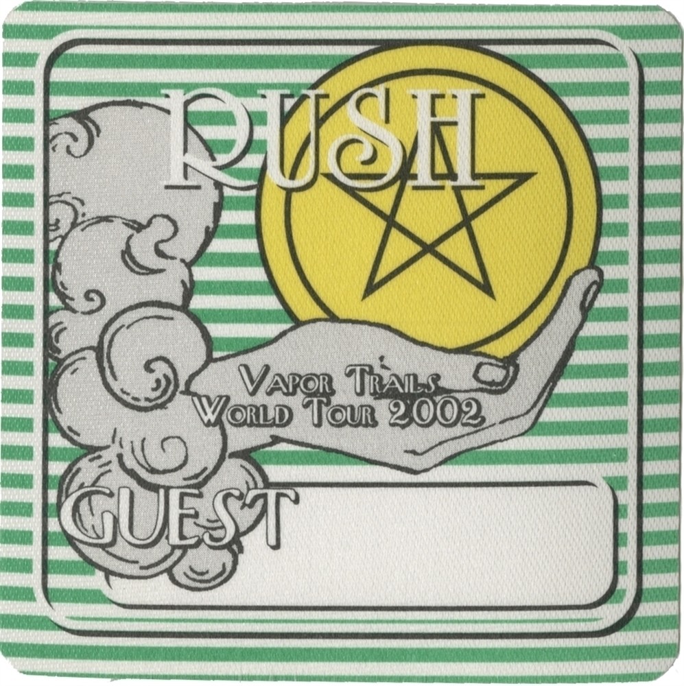 Rush 2002 Vapor Trails concert tour Band Guest Backstage Pass