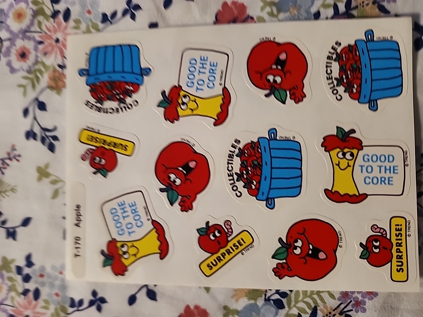 Vintage TREND Scratch & Sniff Stinky Sticker Sheet Die Cut APPLE Scent RARE HTF