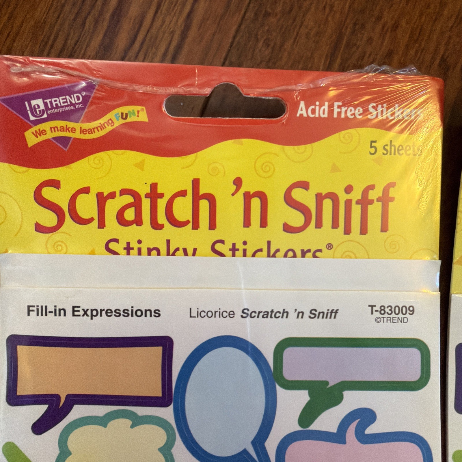 Vintage Trend Scratch ‘N Sniff Stinky Stickers Licorice Butterscotch 4 Packs