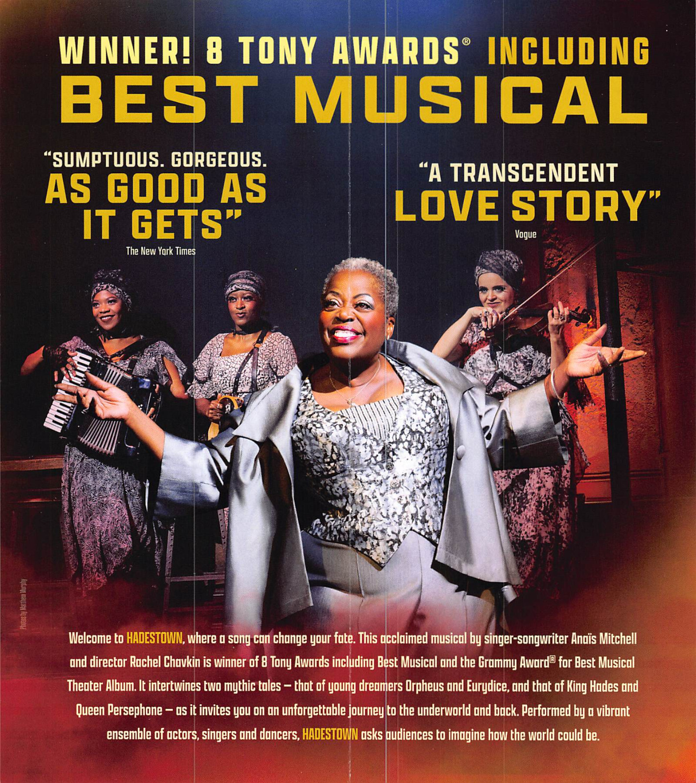 Hadestown musical 2023 Broadway New York City Ad Flyer Solea Pfeiffer Betty Who