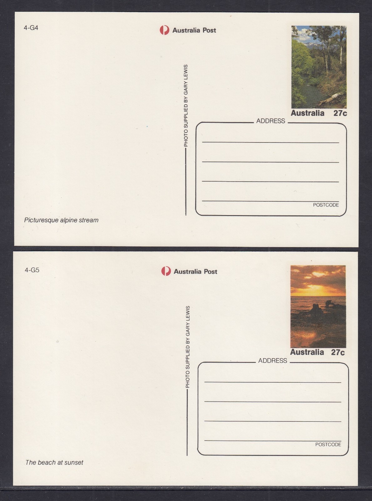 Australia Post Natural Heritage Collection Postcards Series 1V – 6 Cards unused
