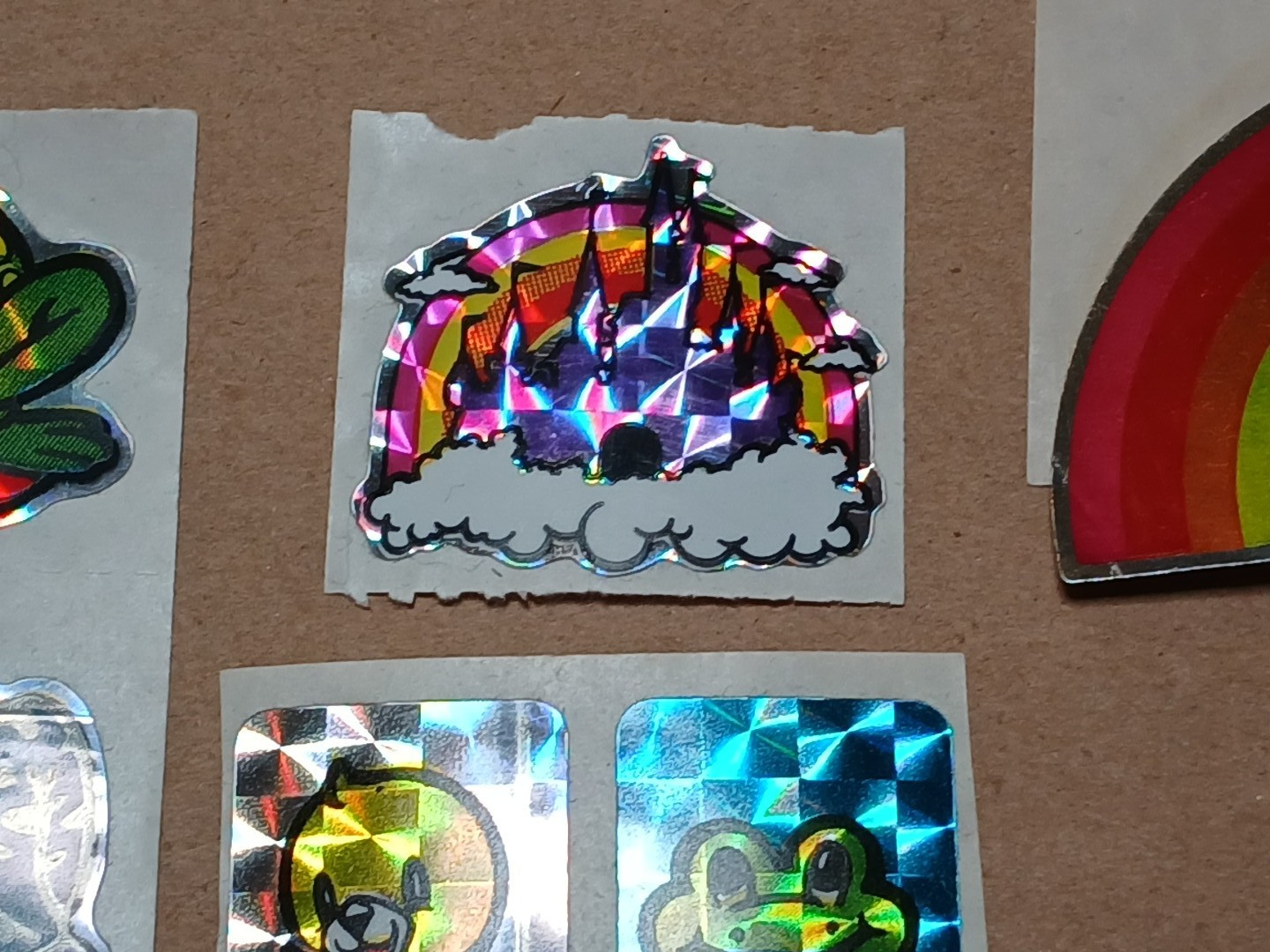 Vintage 1980s Vending Machine Prism Sticker Lot Frog Rainbow Checkerboard VTG