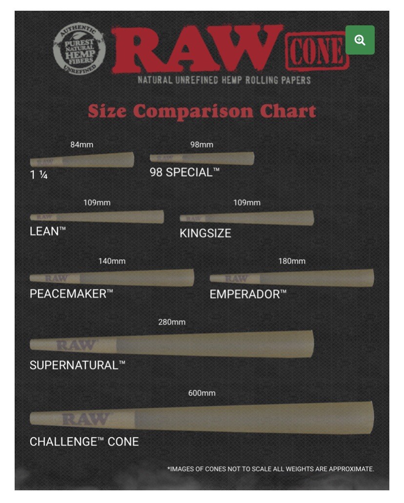 raw classic KING SIZE cone pre rolled cone (1000 pack)+2x glass cone tip+2x tube