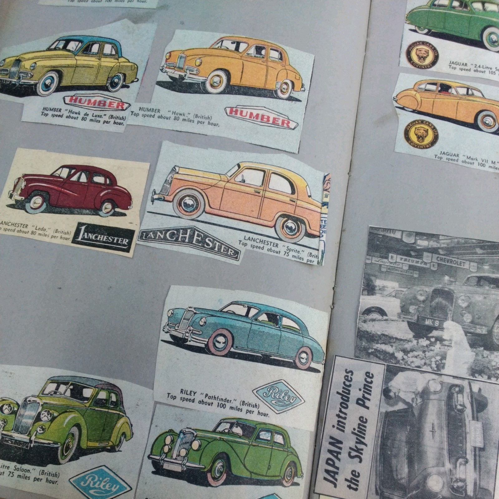Vintage Retro 1950-60s Scrap Book Album Eagle Comic Classic Cars Cutouts Rare