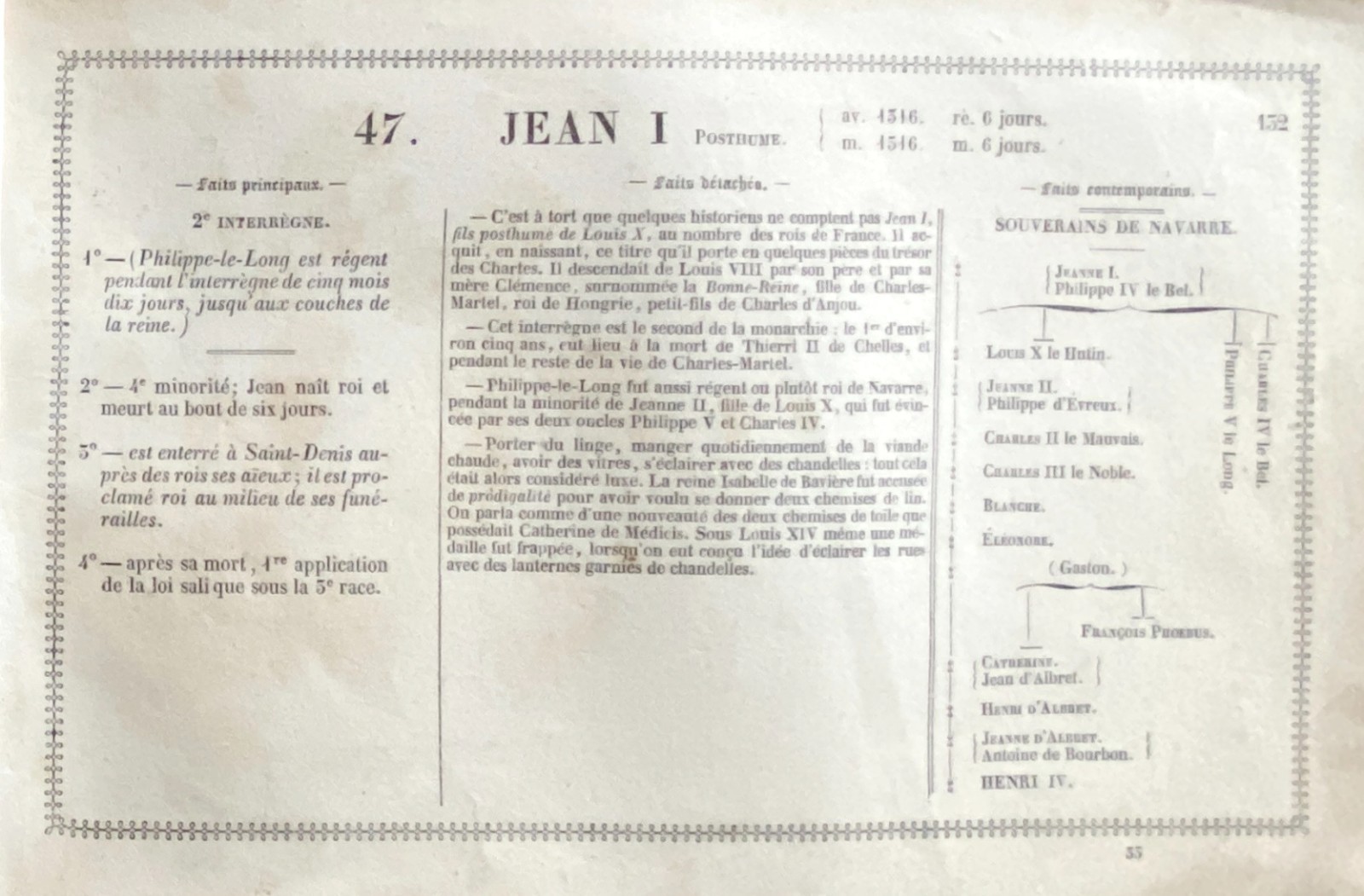 Engraving Kings Of France “Jean I Posthumous”