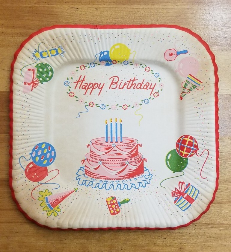 8 Reed? 1940’s-1950’s *HAPPY BIRTHDAY PAPER PLATES*