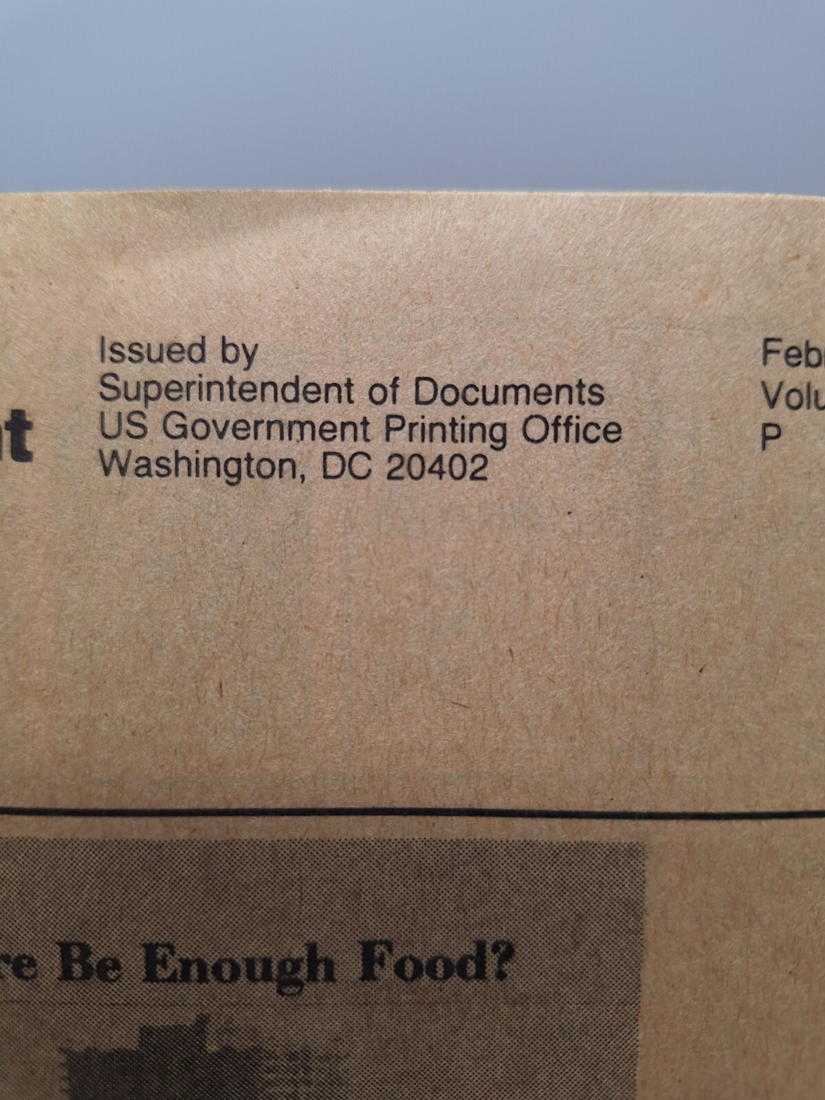 Selected US Government Publications Booklet February 1982 Volume 11 Number 2P rr
