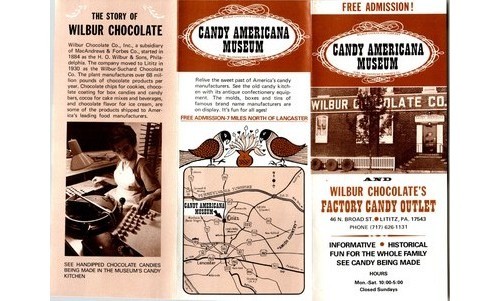 Wilbur Chocolate Americana Museum Lancaster PA Brochure 1980s