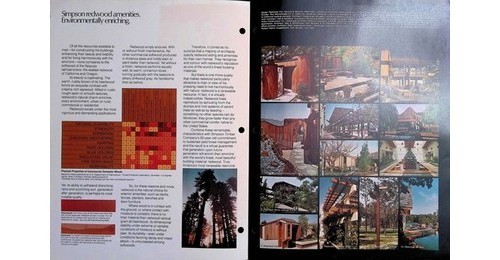 Simpson Redwood Amenities Brochure – 1975 Timber Co Catalog – Architecture