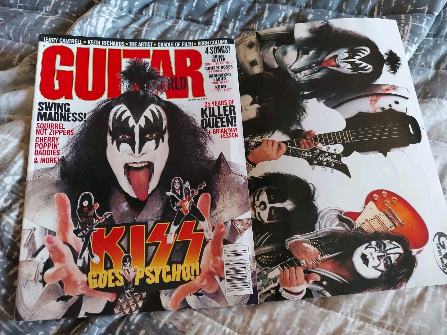 OCTOBER 1998 GUITAR WORLD vintage music magazine KISS Poster