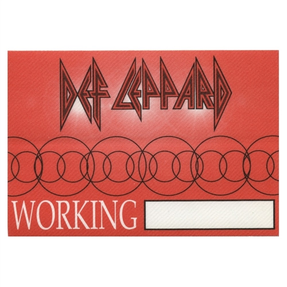 Def Leppard 1999 Euphoria concert tour Working Crew Backstage Pass