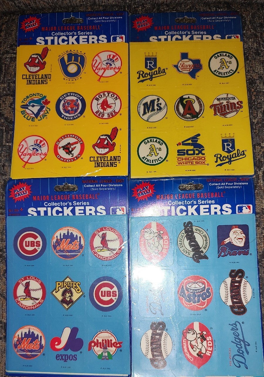 Gibson Greetings MLB TEAM Stickers Sheet American & National League – 4