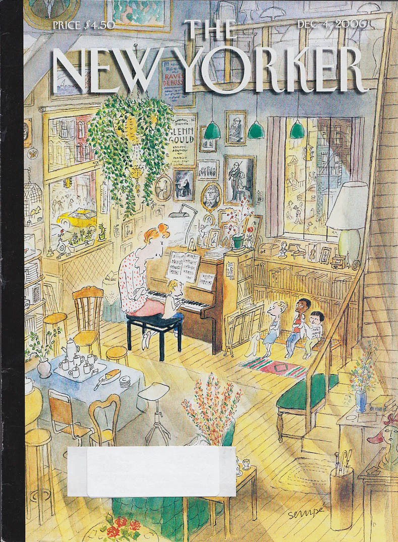 New Yorker cover Jean-Jacques Sempe a piano teacher & her wee students 12/4 2006