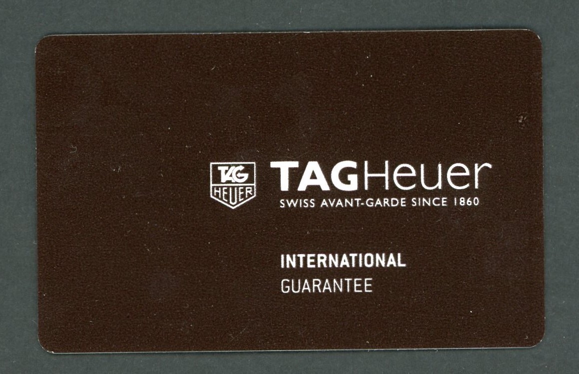 TAG Heuer Brown International Guarantee Certificate Watch Warranty Authentic