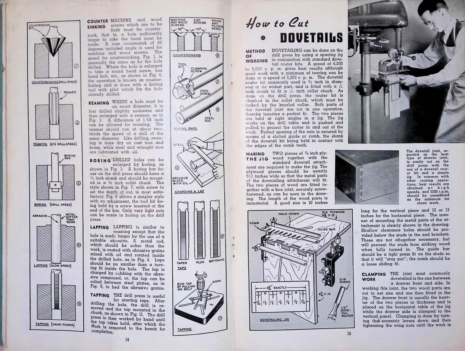 Craftsman Drill Press Handbook 3rd Ed Sears c1950s Woodworking DIY Guide
