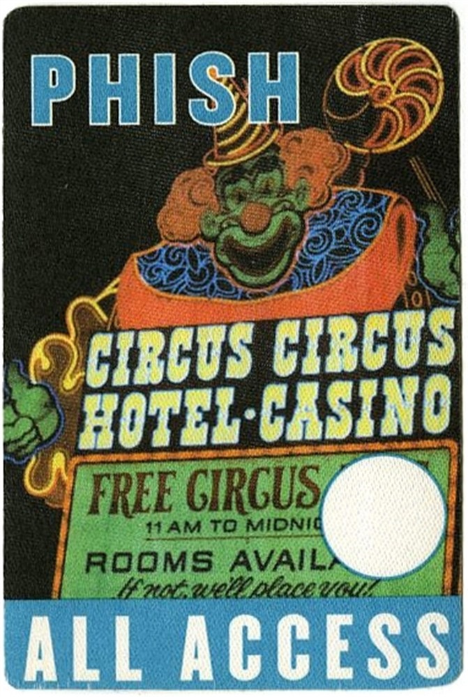 Phish 2000 Farmhouse tour Circus Circus Las Vegas All Access Backstage Pass