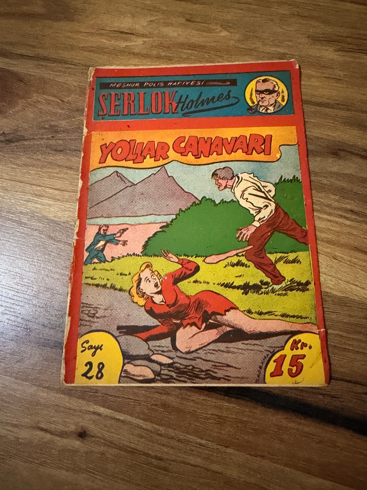 1950s Turkish Sherlock Holmes No.28 Yollar Canavari Rare Vintage Pulp Mystery