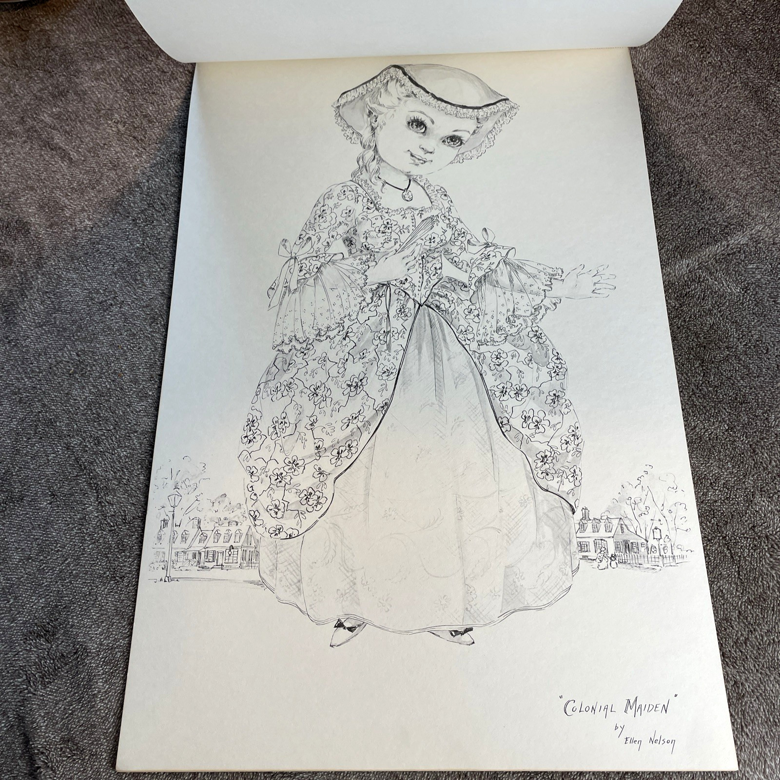 Vintage KIM’s The Heritage Doll Coloring Book 1970’s Oversized Red Farm Studios