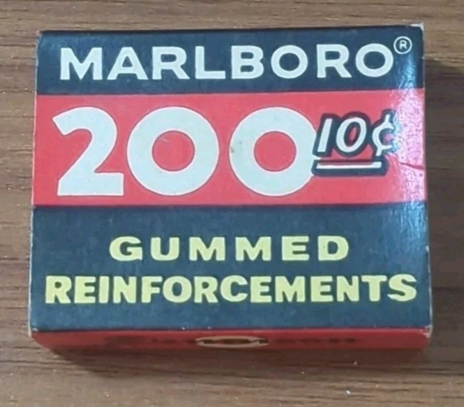 Vintage Dennison Marlboro Gummed Reinforcements 200 Partial Box Decor