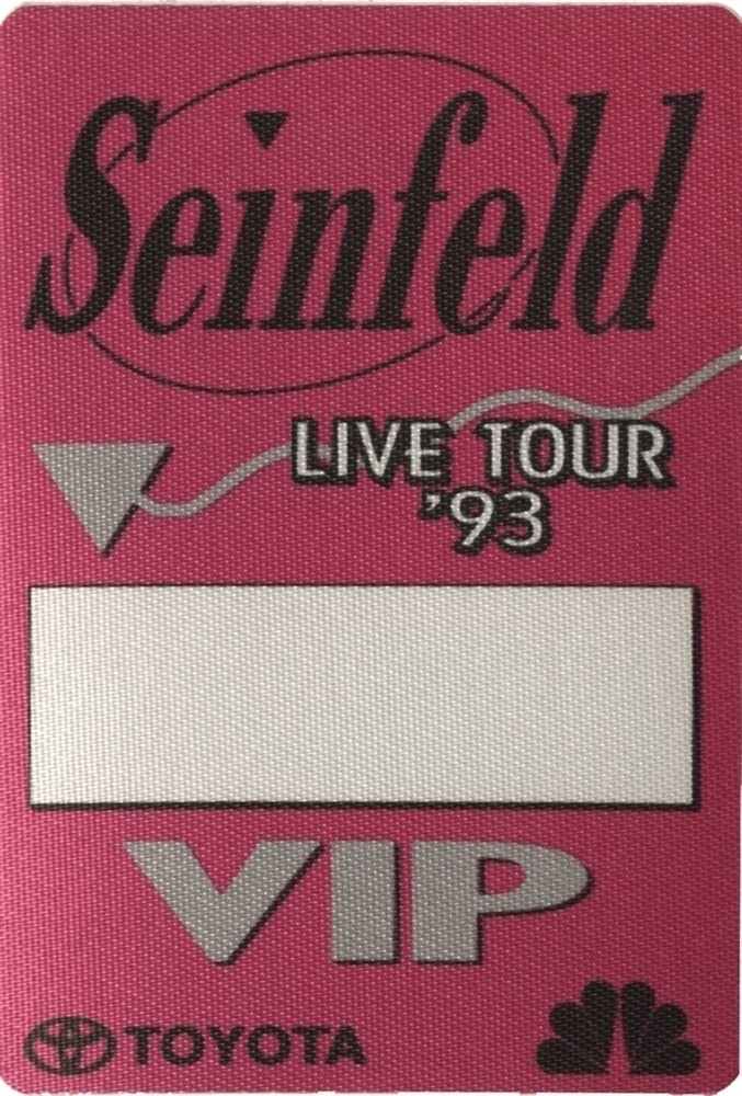Jerry Seinfeld 1993 comedy tour VIP Band Guest Backstage Pass