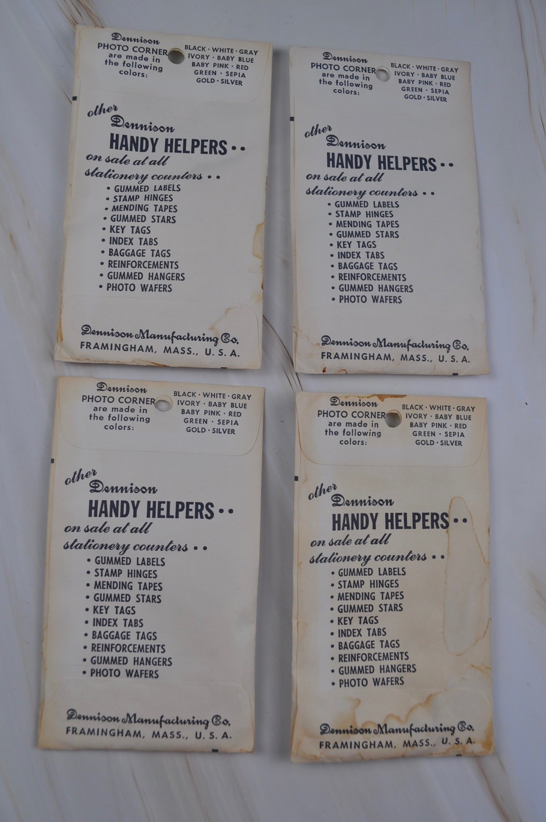 Vintage Dennison Photo Mounting Corners White Paper 400 Corners