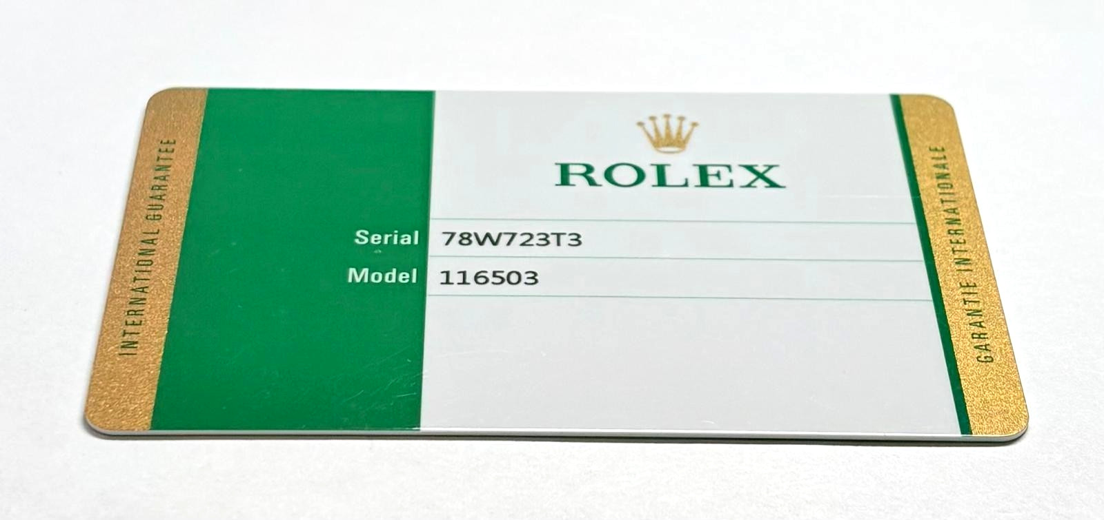 Rolex 116503 Cosmograph Daytona Warranty Guarantee Certificate 2020s 7 Serial