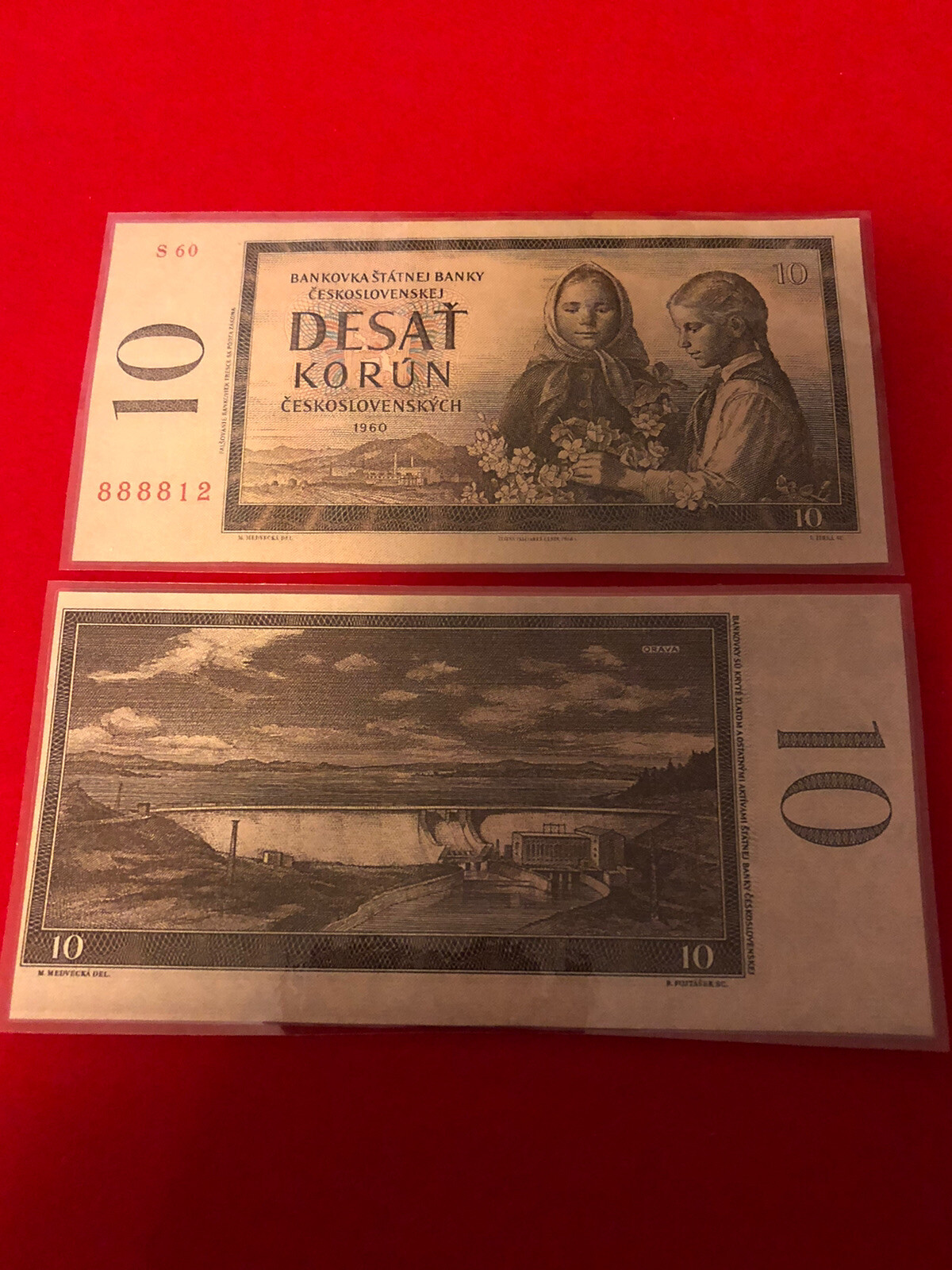 CZECHOSLOVAKIA / LAMMINATED HISTORICAL REPLICA SOUVENIR NOTE PRINT