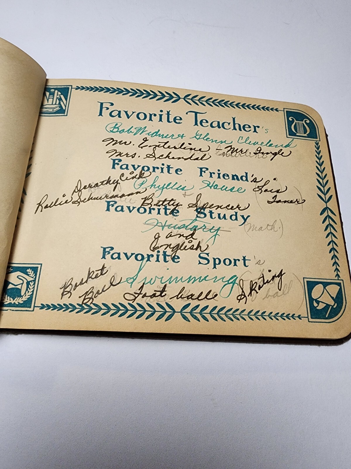 School Day Memories Autograph Book 1939 1940 Jefferson OK Virginia Lee Hastings