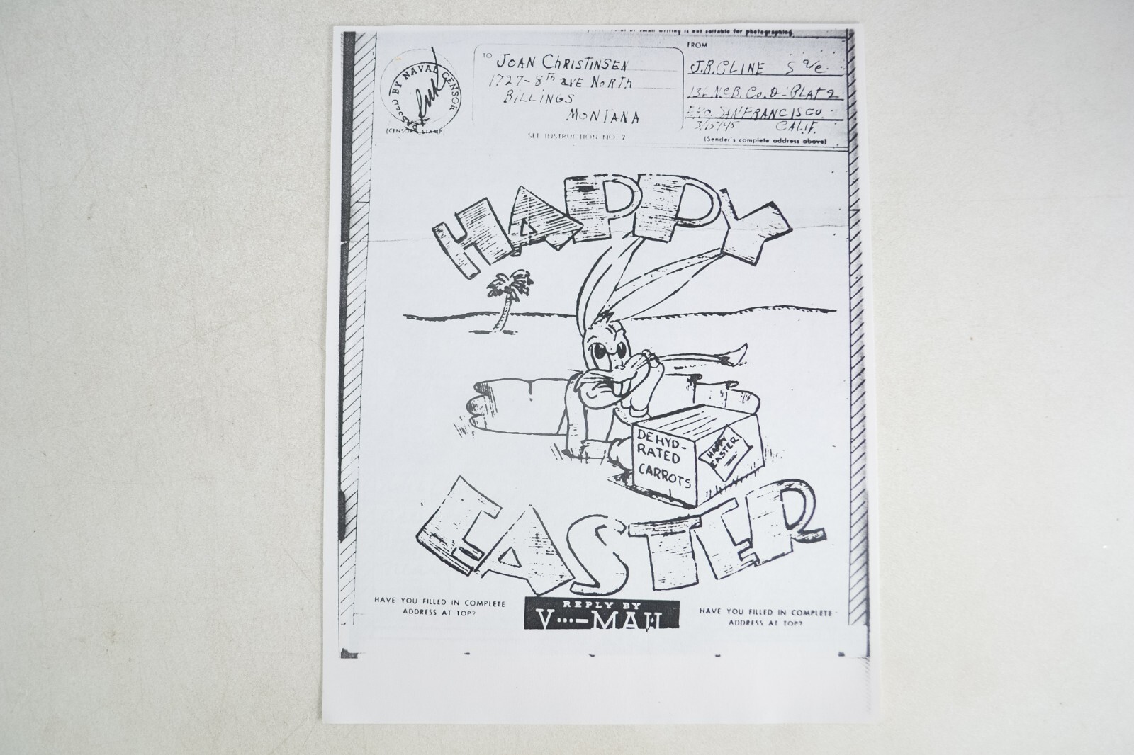 Modern Photocopies of WWII era 1943 Letters & Correspondence