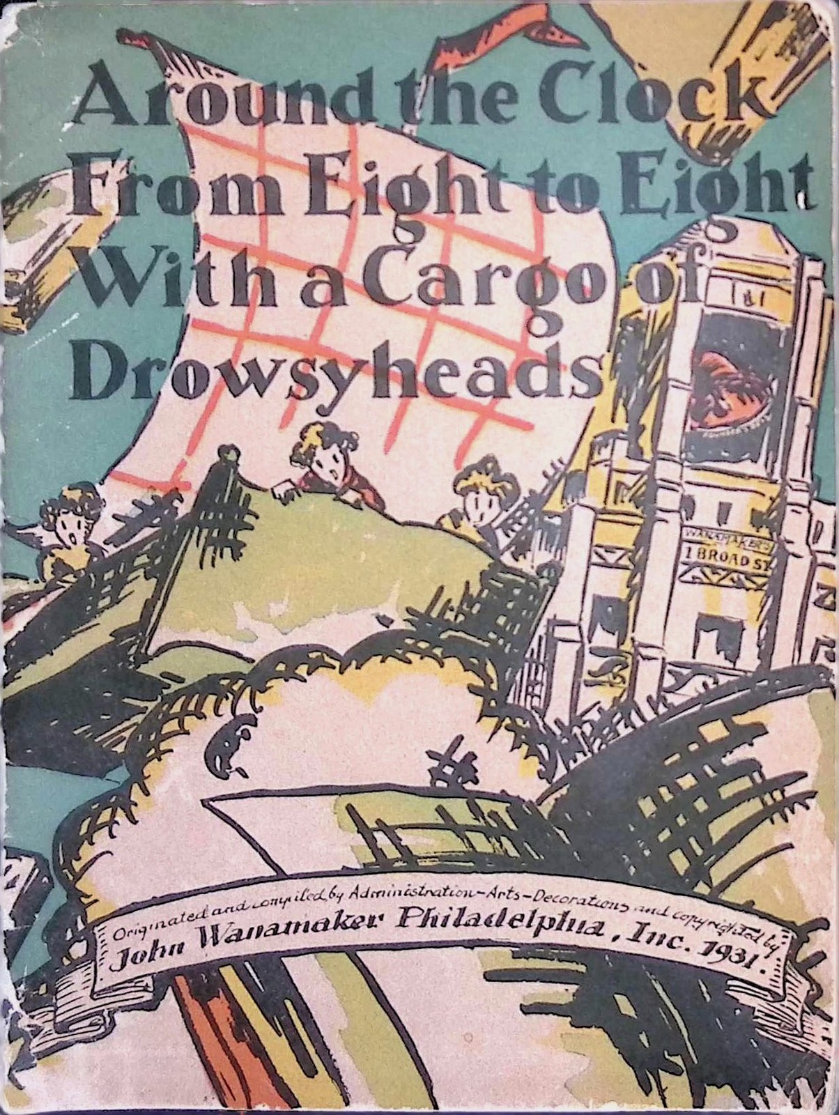 John Wanamaker Philadelphia Around the Clock Promo Storybook c1910 Red Ink