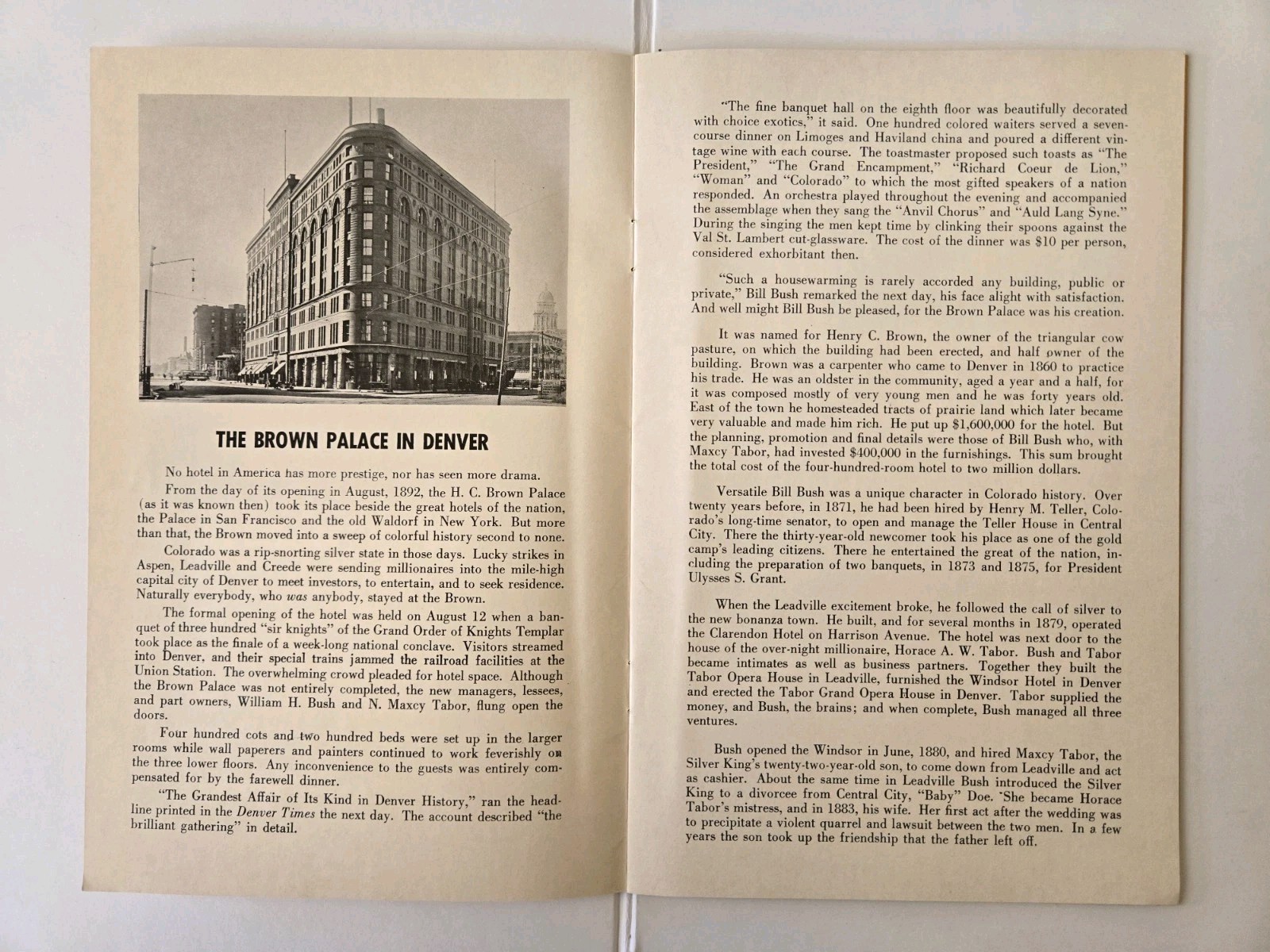 The Brown Palace Hotel Denver Colorado Booklet 1967, 3 Postcards