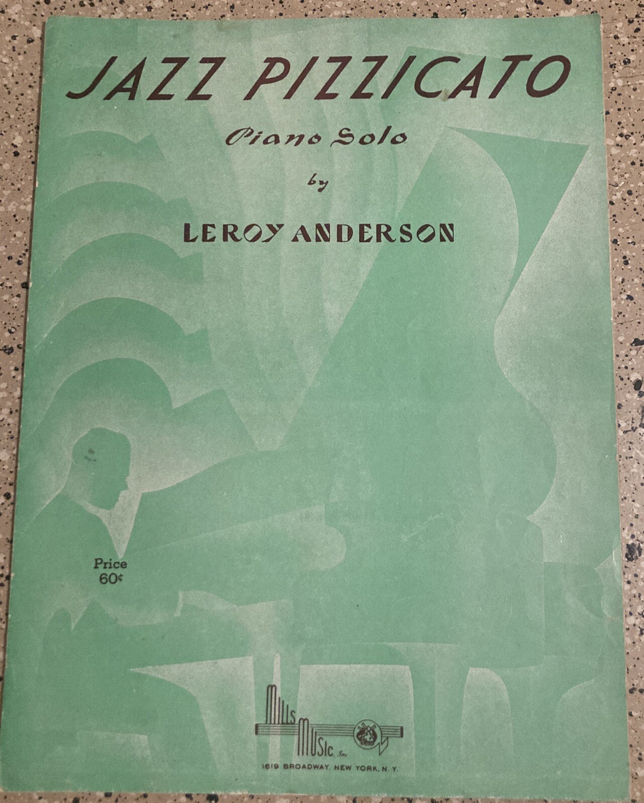 VINTAGE SHEET MUSIC JAZZ PIZZICATO PIANO SOLO LEROY ANDERESON 1944