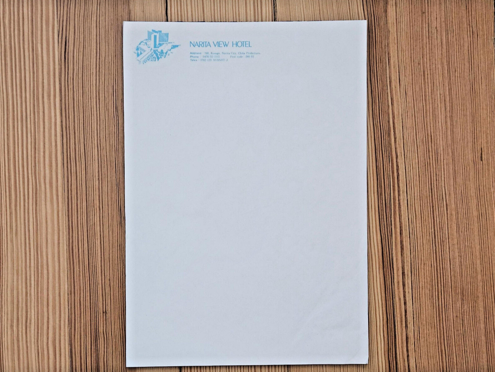 Vintage Narita View Hotel Paper Notepad, Narita City Chiba Japan