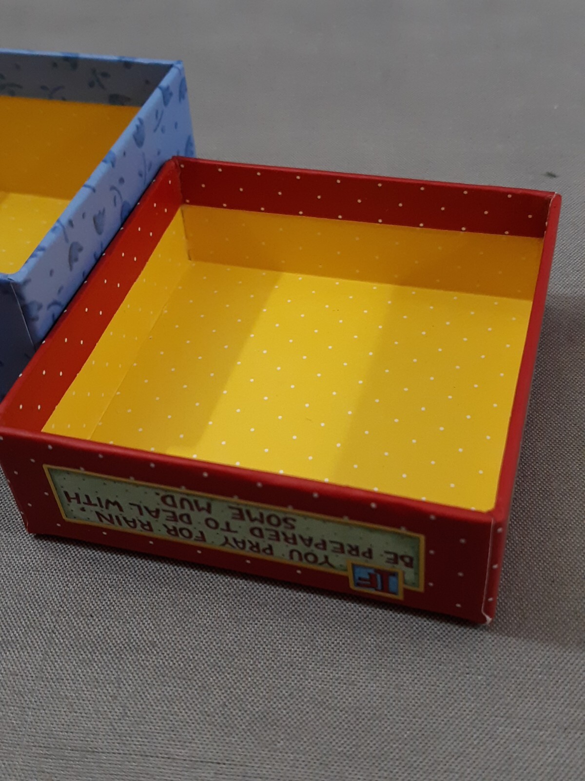 Mary Engelbreit Girl In Garden “Mud” Square Trinket Box Lined 30469
