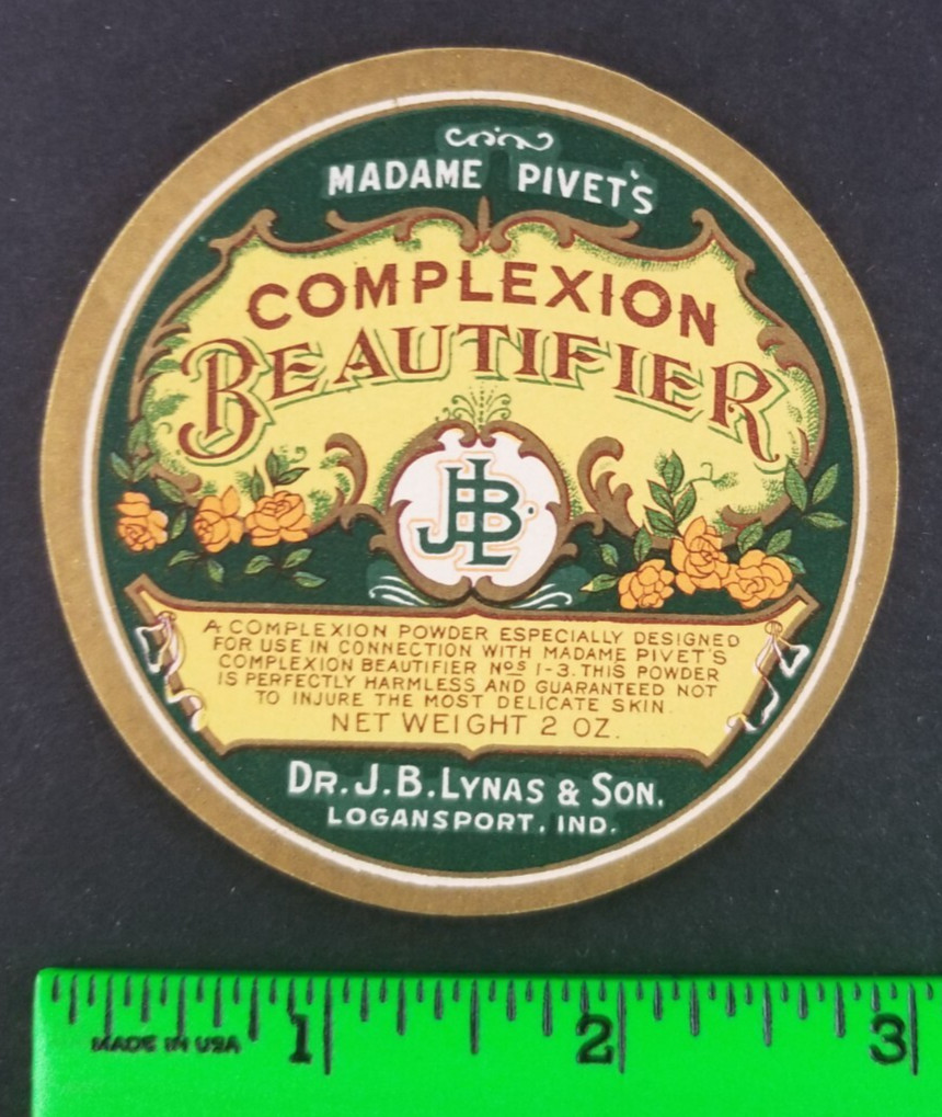 Vintage Complexion Beautifier Cosmetic Label Card