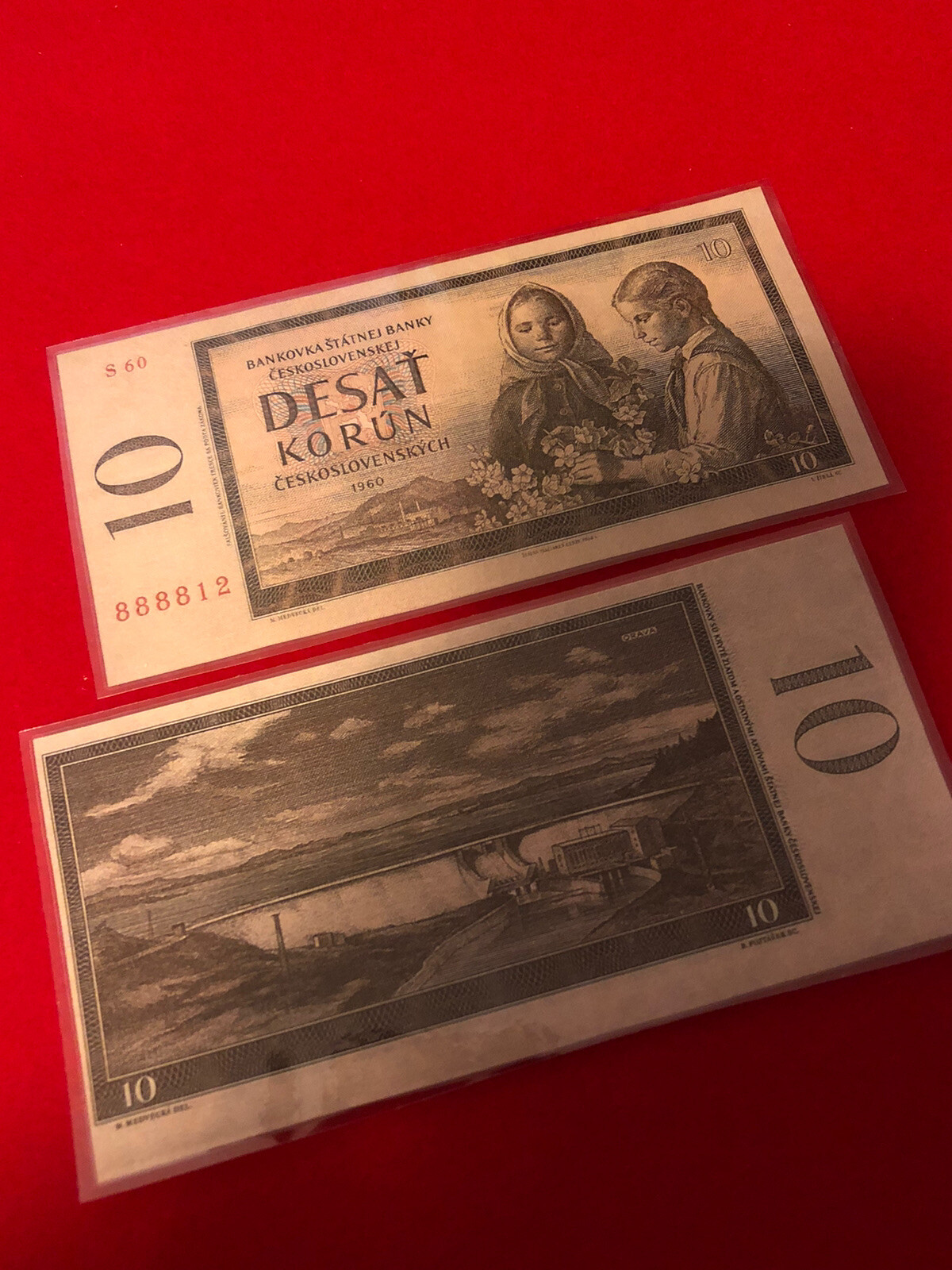 CZECHOSLOVAKIA / LAMMINATED HISTORICAL REPLICA SOUVENIR NOTE PRINT