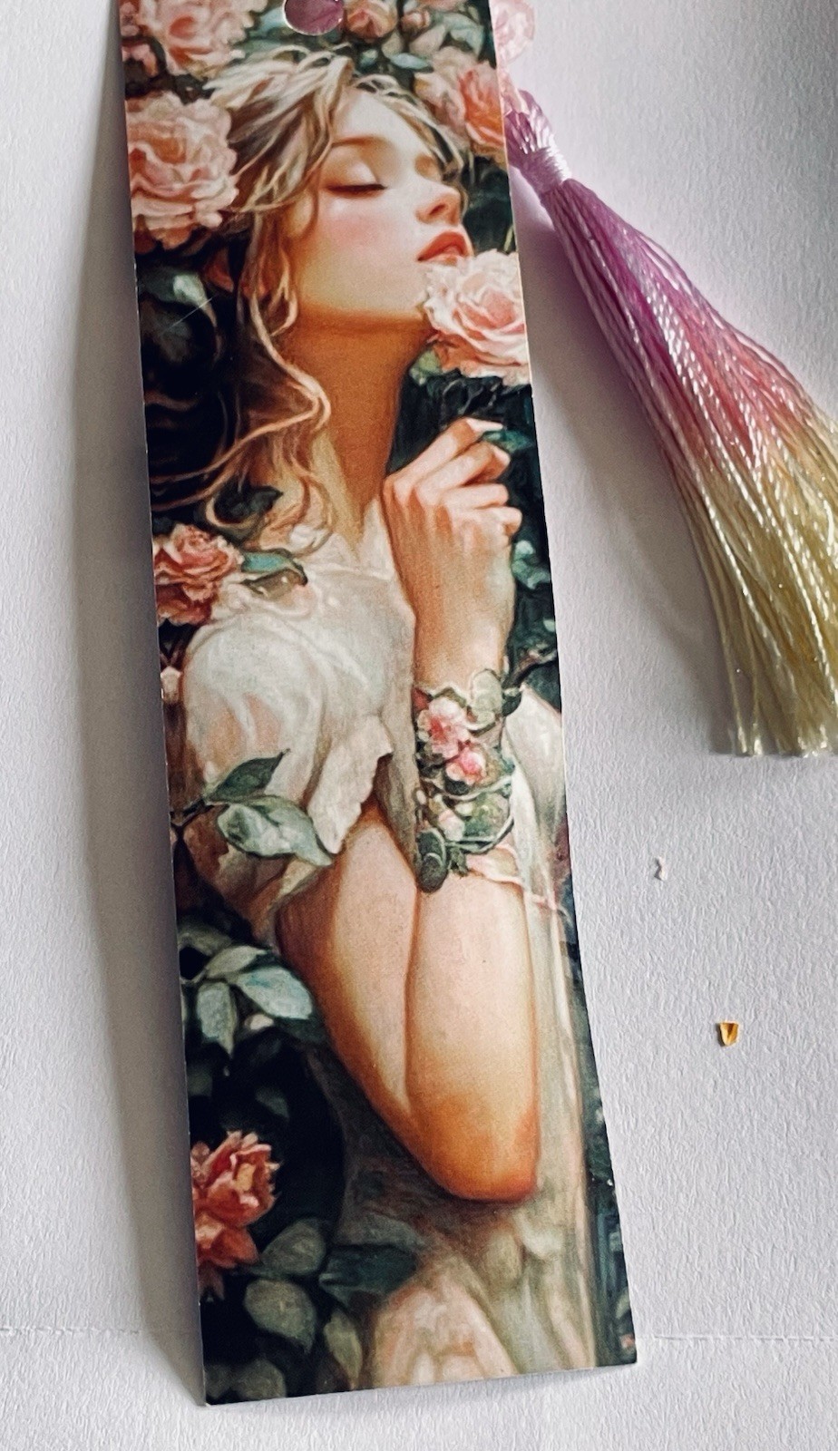 Handmade Bookmark Real Dried Flowers Fairytales Fairies Tassel Double Sided