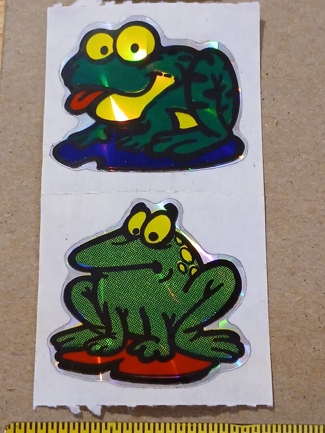 Vintage 1980s Vending Machine Prism Sticker Lot Frog Rainbow Checkerboard VTG
