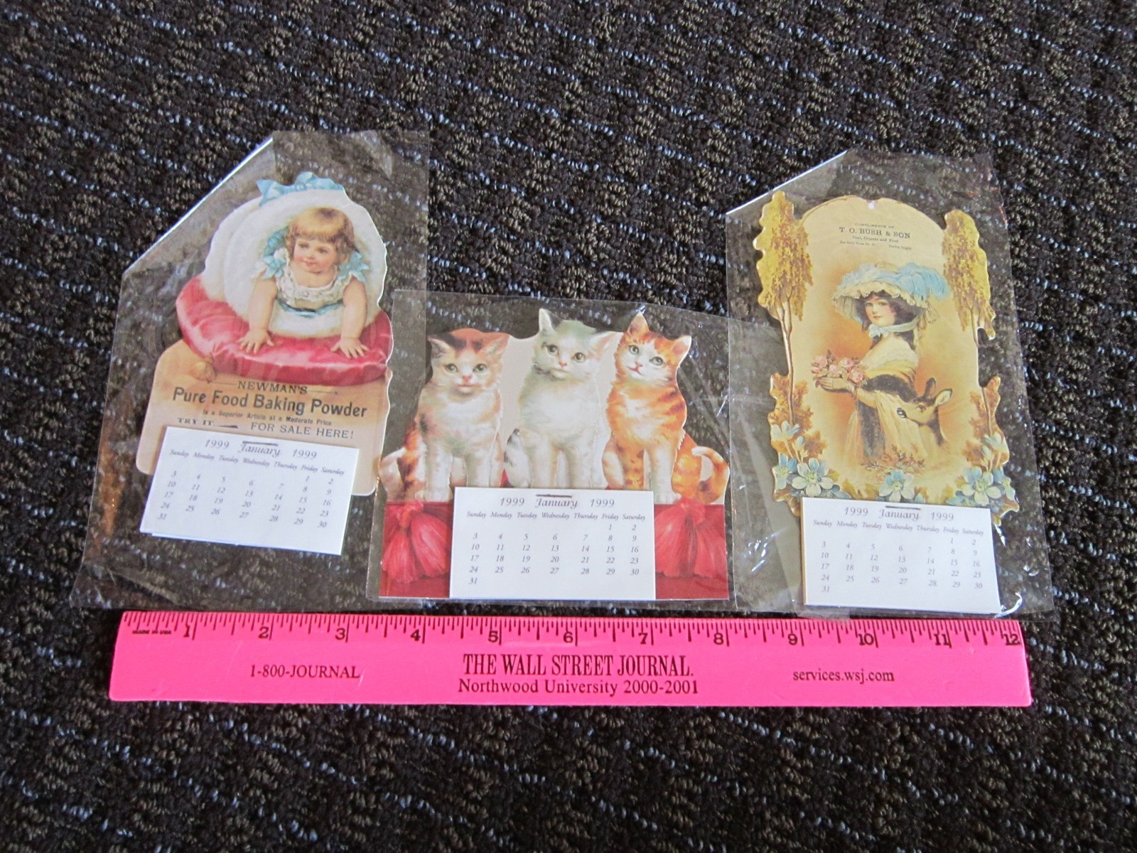 Victorian Trade Card REPRINTS Newmans Baking Powder,Sterling Heights Cats UNUSED